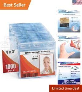 Kartenschutz 4x3 Zoll, klar, Großpackung 1000 Stück Schnellladung horizontal kein Reißverschluss... - Bild 1 von 8