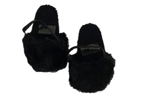 Ropa para muñecas pantuflas negras mullidas correa elástica para muñecas American Girl - Imagen 1 de 2
