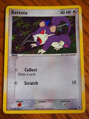 2004 Pokemon Ex Fire Red  Leaf Green Rattata foil card, mint condition - Image 1 of 4