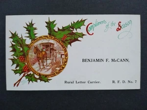 RFD: Porta lettere rurale #7 Biglietto di Natale Benjamin F McCann - Foto 1 di 2