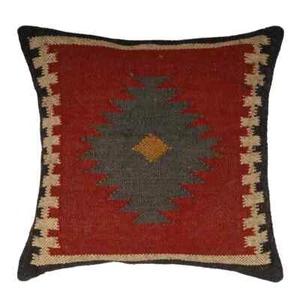 vintage Throw Pillow Jute kilim pillow cover Navajo south western cushion cover - Picture 1 of 4