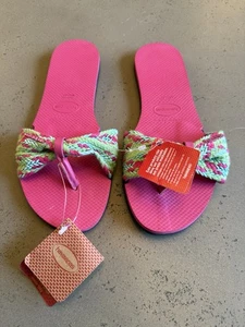 Infradito Havaianas rosa flux made in Brazil taglia 11/12 $46 NUOVE! - Foto 1 di 5