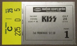 Biglietto KISS Stub Madison Square Garden 24 luglio 1979 tour concerto martedì dinastia - Foto 1 di 4