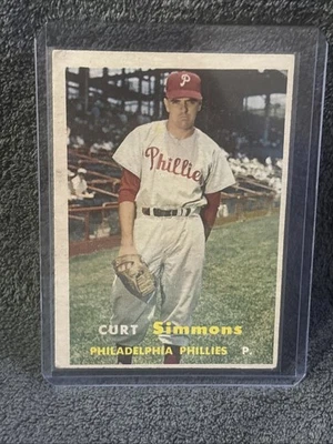 1957 Topps Baseball Curt Simmons #158 - Image 1 of 2
