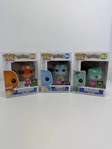 Funko Pop Floccato Pokemon Starter #504 #455 #453 Squirtle Charmander Bulbasaur - Foto 1 di 7