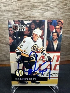1991 Pro Set #6 Bob Sweeney - Boston Bruins In-Person ON-CARD AUTO - Picture 1 of 2