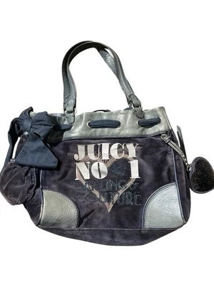 Juicy Couture Daydreamer Bag Purse Tote Vintage Bow Ribbon Heart Charm Logo Y2k - Image 1 of 4