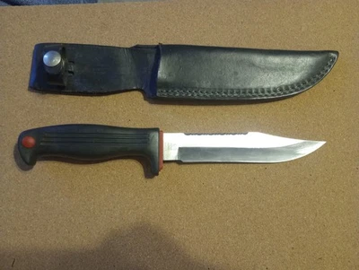 Vintage Kershaw 1010 Japan Fixed Blade Hunting Knife w/ Sheath Kai Japan - Image 1 of 4