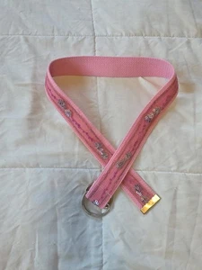 Cinturón Hannah Montana Rosa Brillo Para Mujer Talla Pequeña Hebilla Plateada - Imagen 1 de 3