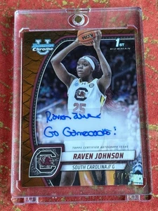 2024-25 1st Bowman Raven Johnson Reptilian Orange Auto /25 #60 With Inscription - Bild 1 von 4