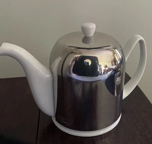 Salam Luxury French Tea Pot Degrenne Porcelain Teapot W/Stainless Steel Cover - Picture 1 of 9