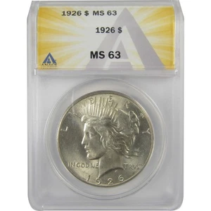 1926 Peace Dollar MS 63 ANACS Silver Uncirculated $1 Coin SKU:I20888 - Picture 1 of 4