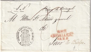 Spain 1841 complete letter from Huelva to Faro (Portugal) "Por Badajoz" (3339) - Picture 1 of 2