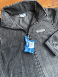 Columbia Fleece Jacket Men's Medium Black Steens Mountain Full Zip 2.0 Soft NEW - Picture 1 of 8