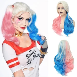 Harley Quinn Perücke für Mädchen Halloween Harley Quinn Perücke Clown Mädchenperücke für Damen... - Bild 1 von 6