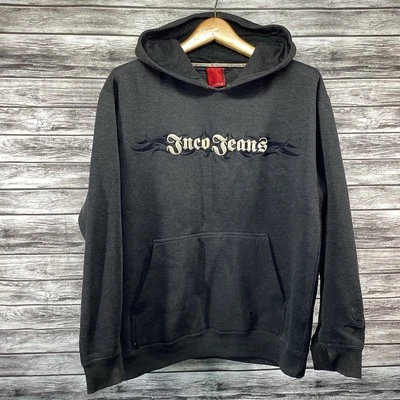 Sudadera con Capucha JNCO Jeans De Colección Para Hombre Gris Medio Monopatín Y2K Envejecido Foto 1 de 4