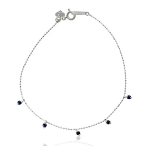 Pulsera de cadena con cuentas de oro blanco de 18 quilates con encantos de za... - Imagen 1 de 6