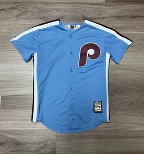 Philadelphia Phillies Majestic Powder Blue Baseball Youth Jersey SZ Medium 10/12 - Picture 1 of 9