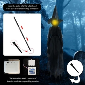 Halloween Bruja Maga Espeluznante con 7 Colores Luces LED Tomadas de la Mano LUAH - Imagen 1 de 11