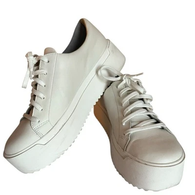 Zapatilla deportiva Eileen Fisher talla 10 Monde de cuero blanca con cordones zapatos cómodos Foto 1 de 4