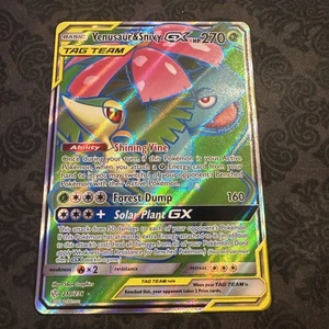 Venusaur & Snivy GX (Full Art) 210/236 Sm-Cosmic Eclipse Holo - Foto 1 di 2