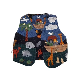 Multicolor Boy's Animals Noah's Ark Bible Story Church Novelty Cute Vest Size 6 - Picture 1 of 6