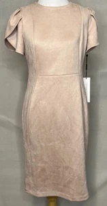 Vestido Calvin Klein Rosa Rubor Imitación Gamuza Lápiz Oficina Iglesia $129 NUEVO Talla 4 - Imagen 1 de 20