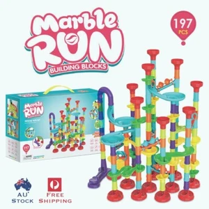 197PCS Marble Run Building Blocks Pipeline Toy Set Construction Maze Ball Track - Picture 1 of 5