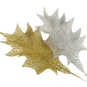 50 cm Garra Brillo Hojas Artificial Navidad Hojas Grandes Flores Follaje Falso Bling - Imagen 1 de 1