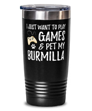 Burmilla Gamer 20oz Tumbler Travel Mug For Funny Cat Mom Gift Idea