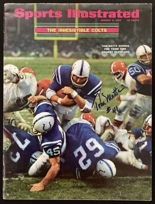 Tom Matte Signed Sports Illustrated 1/6/69 No Label Baltimore Colt Autograph JSA - Image 1 of 4
