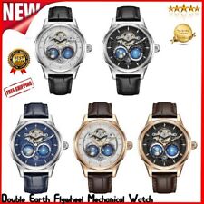Mechanical Watch Auto-Rotation 3D Double Earth Automatic Wristwatches SEAKOSS