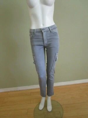 Pantalón cargo ajustado de algodón elástico gris Distres hecho en Italia talla S POR FAVOR MARCA Foto 1 de 4