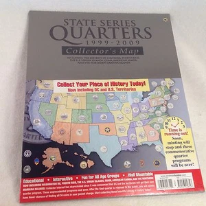 NEW SEALED! STATE SERIES QUARTERS 1999-2009 COLLECTORS MAP WALL MOUNT 26" x 16" - Picture 1 of 6