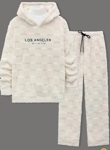 Mens 5XL BIG 2 Piece Casual Pants Hoodie Sweatsuit Sweatshirt Set Los Angeles - Picture 1 of 8