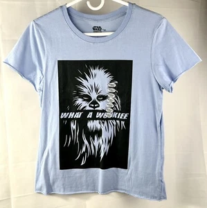 Star Wars Chewbacca Tee T-shirt Juniors Large What a Wookiee Blue - Picture 1 of 10