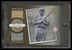 2001 Donruss Classic Combos Babe Ruth Game Used Bat Jersey #/100 SSP RARE - Picture 1 of 2