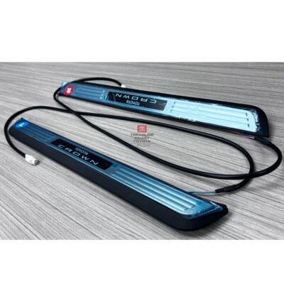 NEW OEM 2025 TOYOTA CROWN SIGNIA ILLUMINATED STAINLESS STEEL FRONT DOOR SILLS - Image 1 of 4