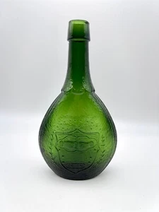 Vintage Dark Green Wheaton Glass "Union" Bottle Decanter Marked Nuline NJ 9" - Picture 1 of 5