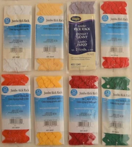 Wright / Cappotti - Jumbo Rick Rack 5/8"w 2 1/2 yd - 8 colori vivaci! - Foto 1 di 9