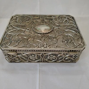 Large Vintage Godinger Silver Plated Velvet Lined Jewellery Box 9.5" x 7" - Picture 1 of 9