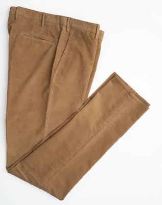 Новый с Ярлыками INCOTEX коричневый хлопок вельвет плоский передний Slim Fit платье брюки 40 (ЕС 56) - Изображение 1 из 4