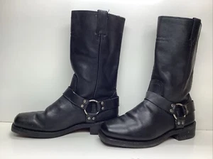 BOTAS NEGRAS HOMBRE HARLEY DAVIDSON ARNÉS MOTO PUNTERA CUADRADA TALLA 9 D - Imagen 1 de 9