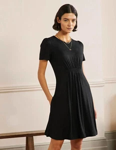 BODEN Jerseykleid Rundhalsausschnitt SCHWARZ D0139 GRÖSSE UK 8R BRANDNEU D12 - Bild 1 von 5
