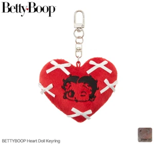BETTY BOOP Cinta Felpa LLAVERO Corazón Rojo Auténtico LICENCIA 8*8 cm + Pista - Imagen 1 de 10