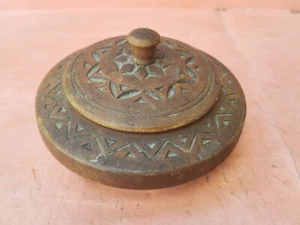 ANTIKE ALTE PRIMITIVE GESCHNITZTE RUNDE HÖLZERNE TASSE SCHÜSSEL FÜR ZUCKER SALZ PFEFFER BONBONS - Bild 1 von 21