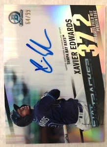 2020 Bowman Chrome #STA-XE XAVIER EDWARDS Stat Tracker Auto SP /99 MIAMI MARLINS - Picture 1 of 3