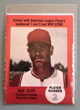 1968 Atlantic Oil Play Ball Contest Cards #4 Max Alvis 2 Rules Back