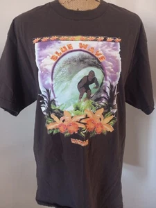 DA HUI Hawaii Surf T Shirt Adult Size L Gray Blue Wave Graphic Tee - Picture 1 of 6