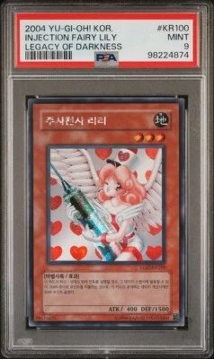 Yugioh Card Injection Fairy Lily Secret Rare Legacy of Darkness LOD-100 PSA 9 - Immagine 1 di 2